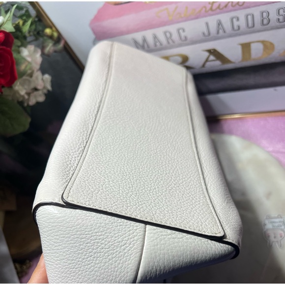 Coach Hallie Handbag White Leather Shoulder Bag NWOT - Picture 7 of 14